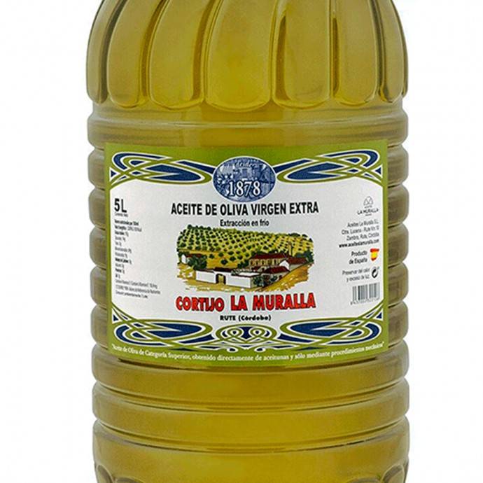 Aceite de Oliva Virgen Extra Hojiblanca Garrafa de 5 litros de cerca