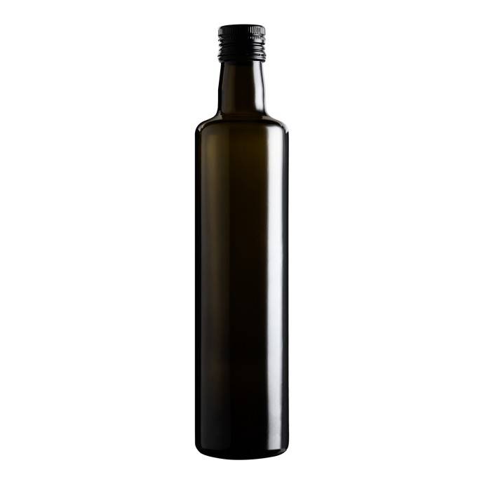 Botella Dórica cristal oscuro 500 mL.
